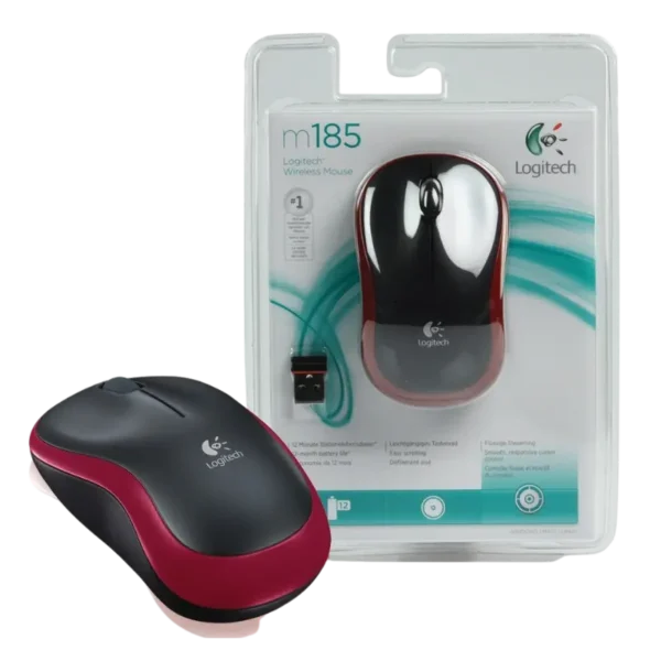 Souris Sans Fil Logitech Ref M185 Rouge