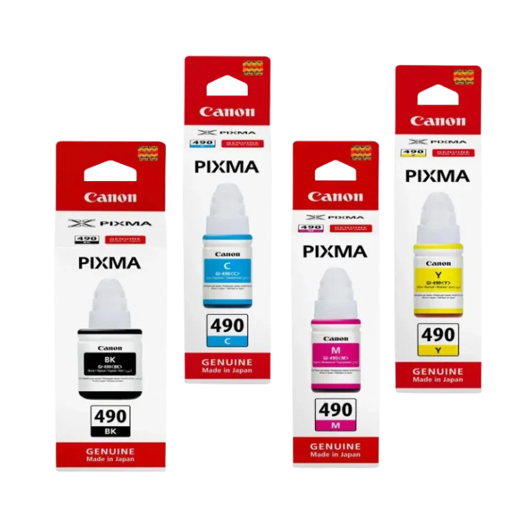 Pack de 4 bouteille d'encre Canon GI-490 d'origine